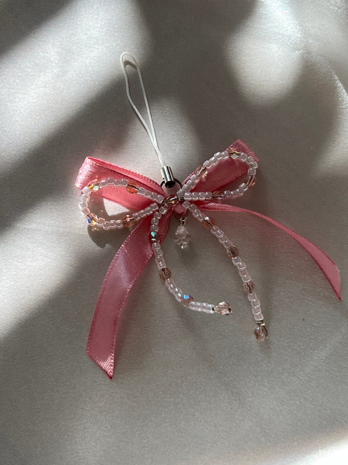 Belle Bow Phone Charm Pink