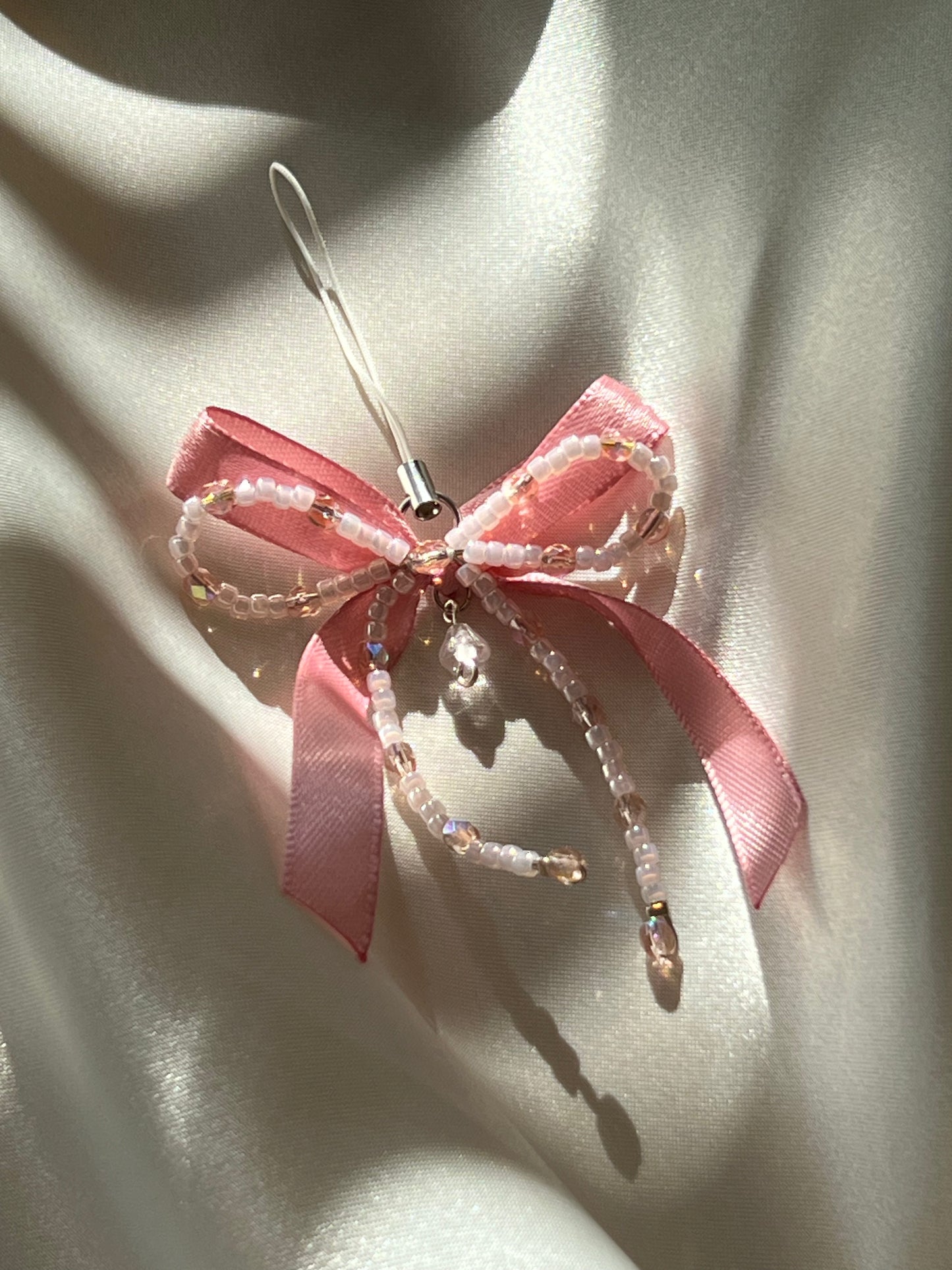 Belle Bow Phone Charm Pink