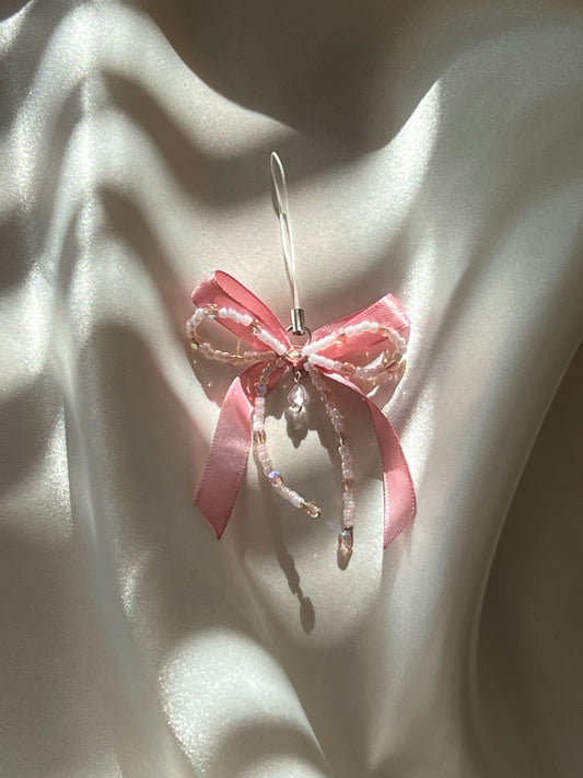 Belle Bow Phone Charm Pink